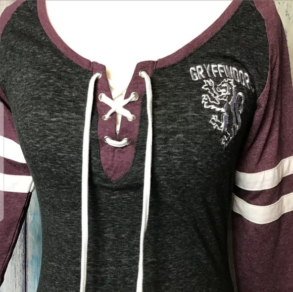 Harry Potter Ragland Gryffindor Front Tie Top (B) - Picture 3 of 8
